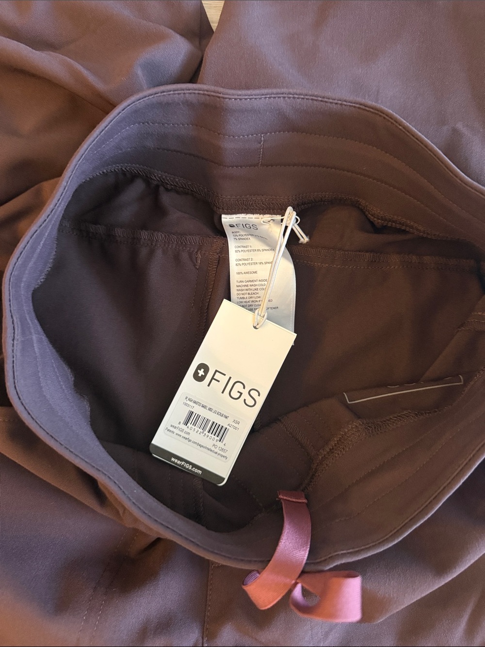 NWT Figs Espresso Isabel High-Waisted Wide-Leg Scrub Pants - Picture 9 of 9